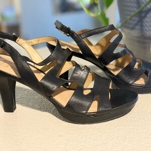 Naturalizer Black Strappy Heels